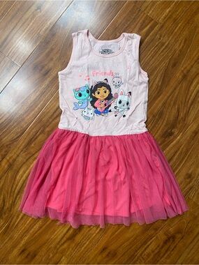Gabby Dollhouse Girls Pink Perfect Friends Gabby Pandy Tank Tulle Dress Size 6